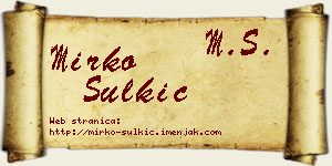 Mirko Šulkić vizit kartica